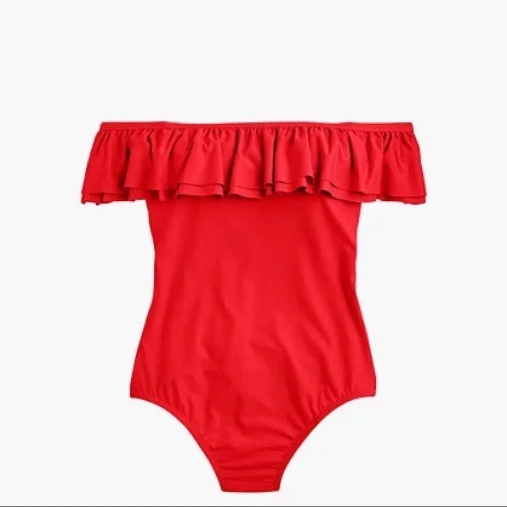 J. Crew Ruffle Off Shoulder Cotton Shirt Bodysuit